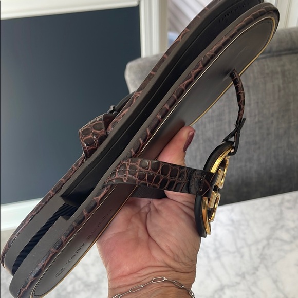 Tory Burch Brown and Gold Sandals - Picture 4 of 6